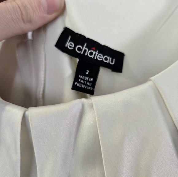 Size 3 White & Black Le Chateau A-line Formal Mini Dress - Picture 3 of 7